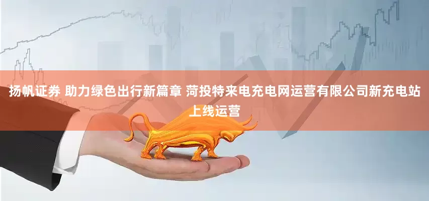 扬帆证券 助力绿色出行新篇章 菏投特来电充电网运营有限公司新充电站上线运营